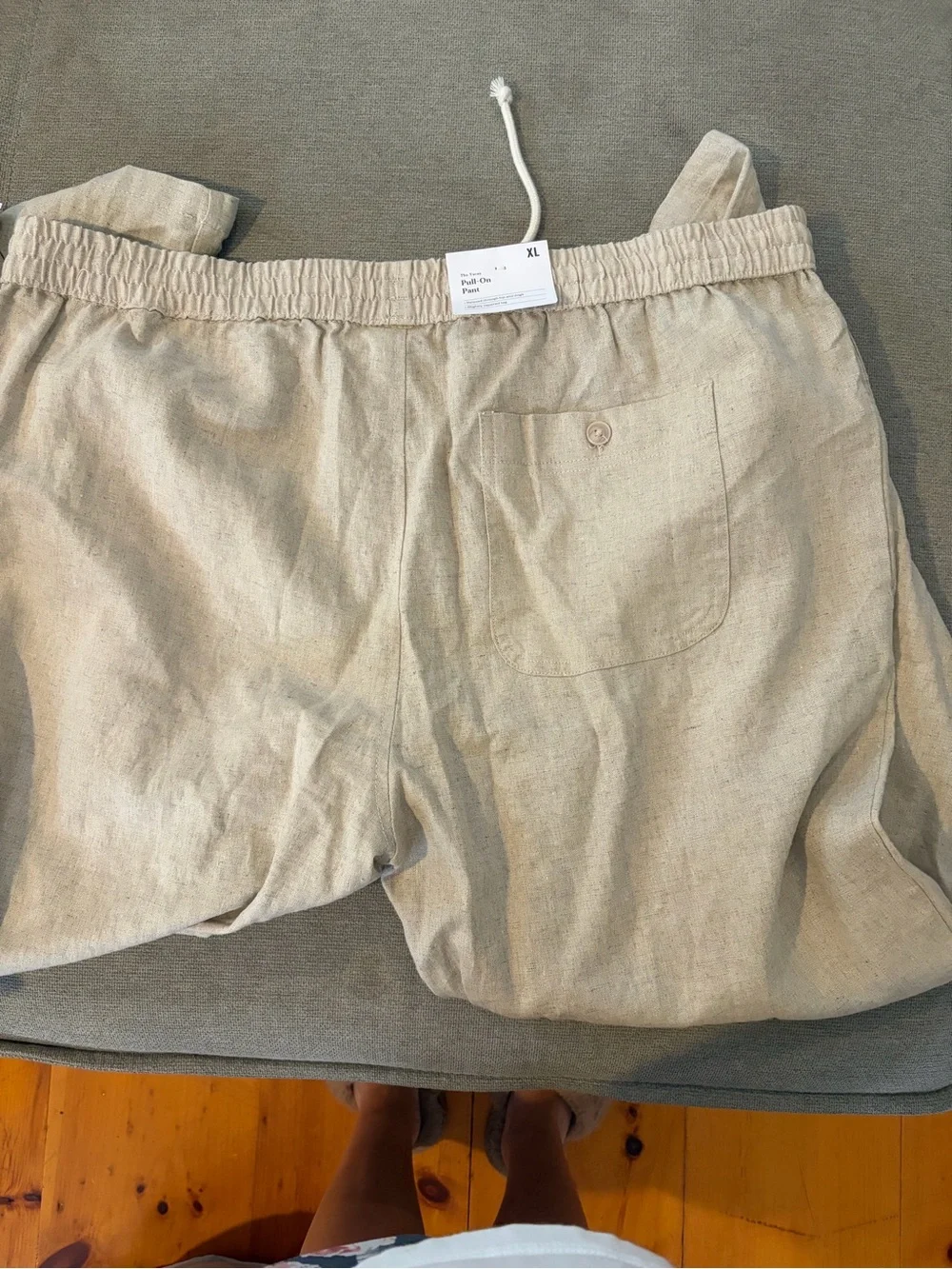 Goodfellow & Co Natural Drawstring Linen-Blend Joggers